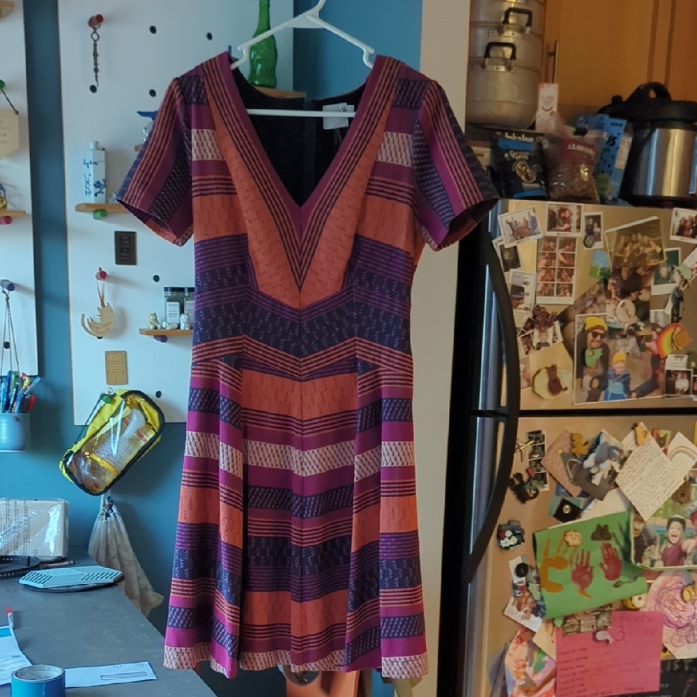 Anthropologie Purple and Orange Mini Dress